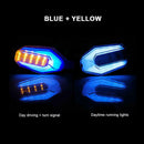 2Pcs 30LED Motorcycle Motorbike LED Turn Signal Indicator DRL Light Blue / Amber