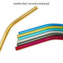 14 Pieces Stainless Steel Drinking Straws Reusable Bent and Straight Straws A4D6