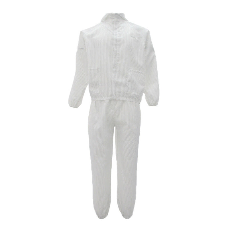 Lab Factory Dust-Proof Protective Suit Painting Coverall Pockets & Hat White