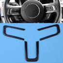 3pc Carbon Fiber Style Interior Steering Wheel Frame Trim Fit Ford Mustang 15-18
