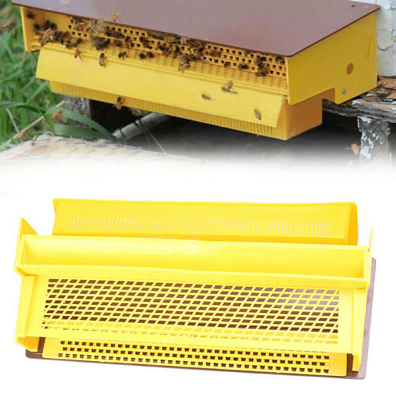 Plastic Bee Pollen Trap Collector For Apiculture Beekeeping Tools Beehive Yellow
