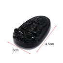 black natural a obsidian carved buddha pendant necklace rope men women gift FU