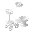 4pcs Mini White Dessert Stand with Premium Steel Material Cupcake Display,