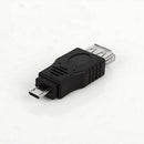 Black OTG USB Mini Micro Male to Female Connector, USB Adapter Support Data Sync