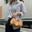 Fashion Women Shoulder Crossbody Bag PU Leather Solid Color Clutch (Camel) SN9F