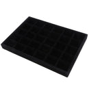 Black Velvet 30 Compartments Jewelry Storage Trays Holder Showcase Organizer