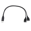 USB Male To 2Ports Female Cable Splitter  Charging Sync Wire For Laptop