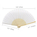10Pcs/lot 21cm White Color Fabric Hand FanÃ¯Â¼Å’Silk Hand Fan Wedding Party Prom K8A2