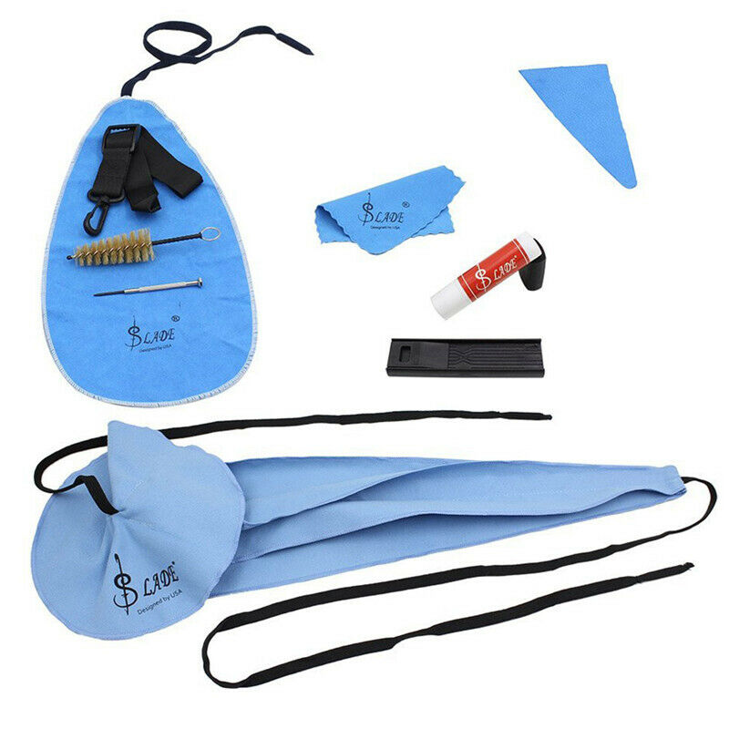 Slade 10-In-1 Saxophone Cleaning Care Kit Belt Cork Grease Thumb Rest Cushi