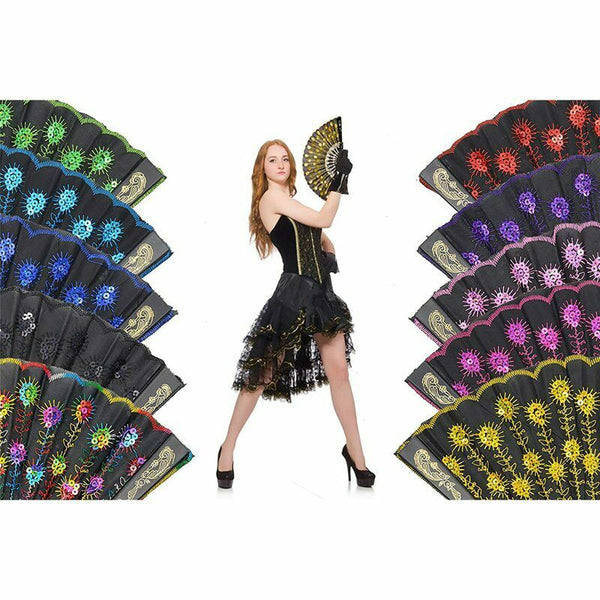 Peacock Folding Hand Held Fans Bulk For Women - Spanish/Chinese/Japanese Vi O3Q2