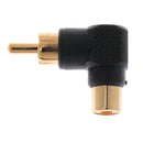 Mini RCA 90 Right Angle Male To Female Phono Adapter