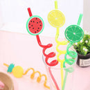 4pcs Reusable PVC Drinking Straws Cute Fruit Straws Hawaii Party Table DecME