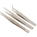 3PCS Portable Stainless Steel Tweezers Watch Repairing Tools Dental Tool