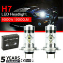 1Pair H7 10000W 150000LM Car LED Headlights Bulbs Fog Lights 6000K CREE White