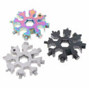 18 In 1 Multi Tool Stainless Snowflake Shape Key Chain Screwdriver 2.4*2.4'' US