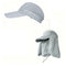 Outdoor Fishing Hat with Face Neck Flap Cover Baseball Sun Hat Gray