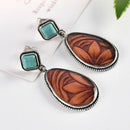 Boho Turquoise Ear Stud Dangle Earrings Wedding Jewelry Women Accessories