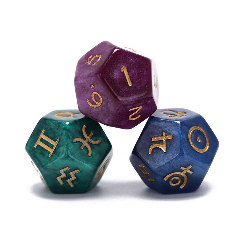 3pcs dice astrological creative dice set multi-faceted acrylic dice for fun ME