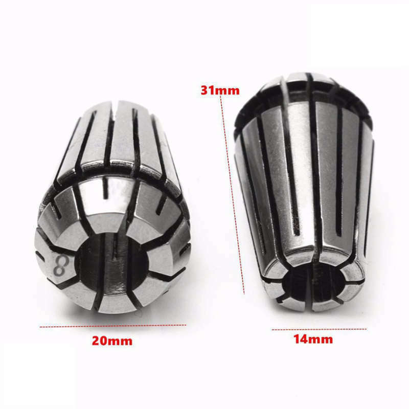 10Pcs Er16 Spring Collet + Motor Shaft 8Mm Extension Rod Holder Cnc Milling G5E5