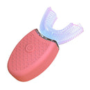 Automatic Electric Toothbrush U-Type Teeth Whitening Silicone Brush Set Pink