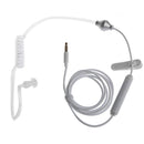 3.5mm Air Tube Earphone Anti-radiation Headsets with On/Off Switch Mic white
