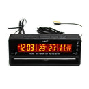 4 In 1 Digital Car Voltage Alarm Clock with Indoor/ Outdoor Thermometer and LCD