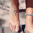 1Pc Ethnic Boho Tassel Ankle Chain Turquoise Anklet Bracelet Foot Jewelry BX