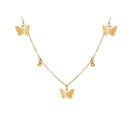 Butterfly Choker Necklace Women Double Layer Pendant Clavicle Chain Jewelry