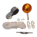 11m/36ft Flag Pole Parts Repair Kit Cleat Truck Pulley Hardware for Courtyard