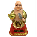 Solar Powered Swing Buddha Statue Car Home Office Desktop Ornament