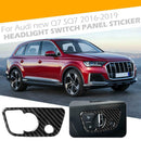 For Audi Q7 SQ7 4M LHD Car Headlight Switch Button Frame Cover Carbon Fiber Trim