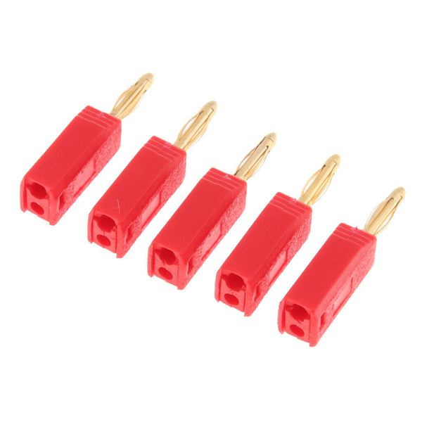 2mm Banana Unshrouded Stackable Plug Red Connector Insulated Black/Red 10PCS