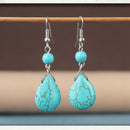 5X(Retro Simple Drops Natural Stone Turquoise Earrings Featured Texture St F5E2)
