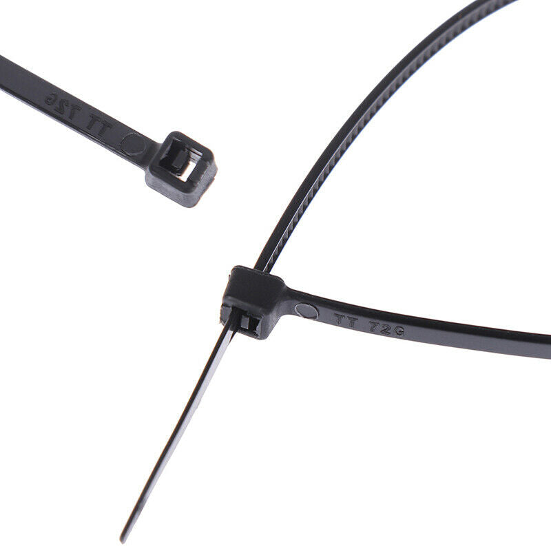 500Pcs 2.8*200mm Nylon Plastic Zip Trim Wrap Cable Loop Ties Wire Self L Kw