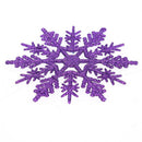 24pcs Snowflakes Xmas Tree Decor Plastic Glitter Snow Flake(Dark Purple)