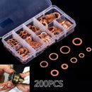 200pcs Engine Oil Drain Plug Copper Crush Washer Seal O-Ring Gasket 9 Sizes AEO