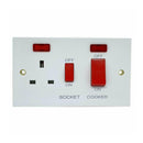 1pc 45 Amp Cooker Switch With Neon Indicator & 13 Amp Plug Socket New