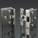 2 Pcs Stainless Steel Glass Doors Hinge Glass Clamp Hinge Fit for Cupboard