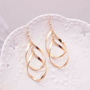 Fashion Rhombus Hollow Leaf Big Dangle Earrings For Women Wedding Jewelry G R8M2