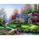 Full Drills 5D Diy Diamond Painting Kit,Spring Landscape Embroidery Cross S