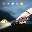 Portable Solar Powered LED Flashlight Safety Torch Light Survival Tool Light