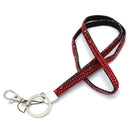 Red Strap Lanyard Bling Rhinestone Crystal Custom for ID Badge Key Ring Hol