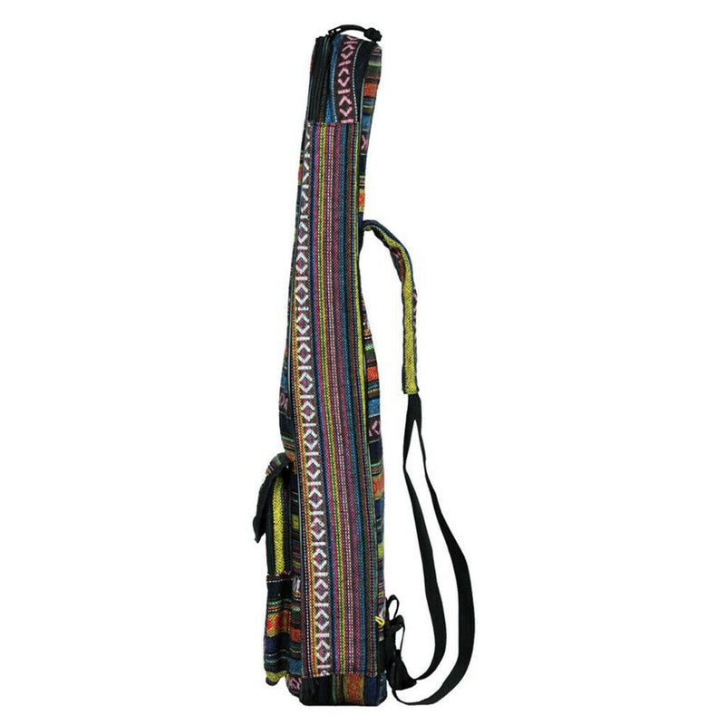 Folk Strip Style Padded Bag For Ukulele Guitar Back Strap Shoulder Bag Case