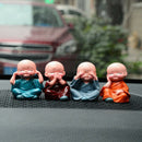 4pcs Cute KungFu Monk Car Interior Display Decor Car Seat Ornament Gift