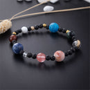 New Universe Solar System Galaxy Nine Planets Stone Beads Braided Bracelet Gift