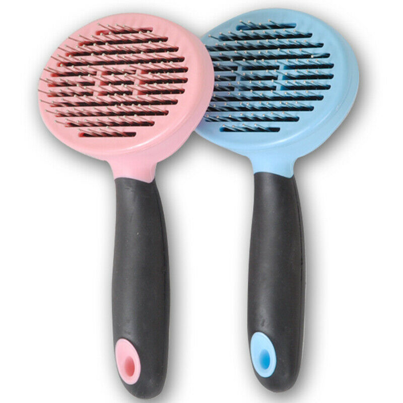 Pink Dog Cat Comb Shedding Tool Brush Comb Rake Pet Fur Grooming Quick Clea