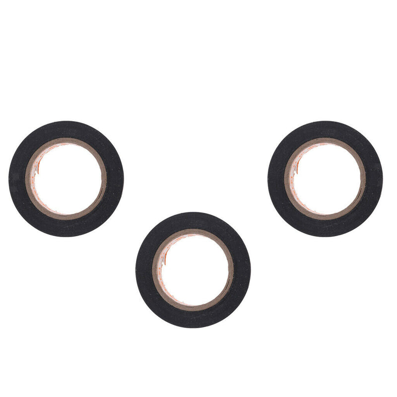 3 Pcs / Set High Quality 15m Electrician Insulating Tape Adhesive Tape Black