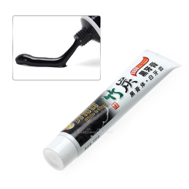 100g Bamboo Activated Charcoal Black Toothpaste Stains Remover Teeth Whitening
