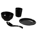 Dinnerware Set 4pc Dinner Plates Cups Bowl Dishes Home Wedding Gift Black