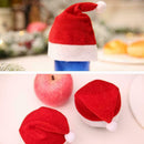 16x13cm Christmas Caps Mini Wine Bottle Santa Hat Dinner Party Decor I0D6